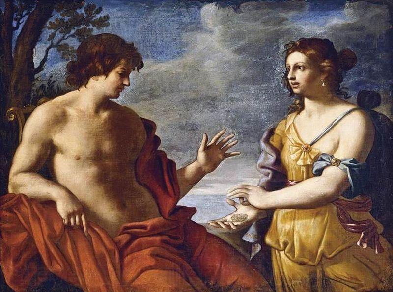 Giovanni Domenico Cerrini Apollo and the Cumaean Sibyl Norge oil painting art